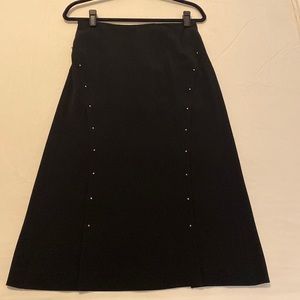 Derek lam 10 crosby black midi skirt sz 4 with metail detailing